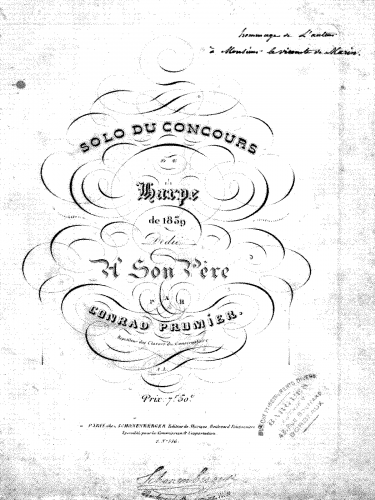 Prumier - Solo du concours de harpe de 1839 - Score