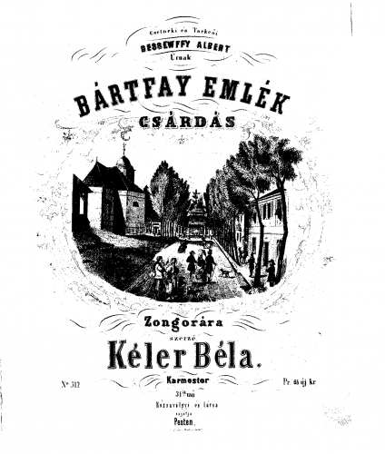 Kéler - Bártfai Emlék Csárdás - For Piano solo - Score