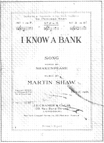 Shaw - I Know a Bank - Score