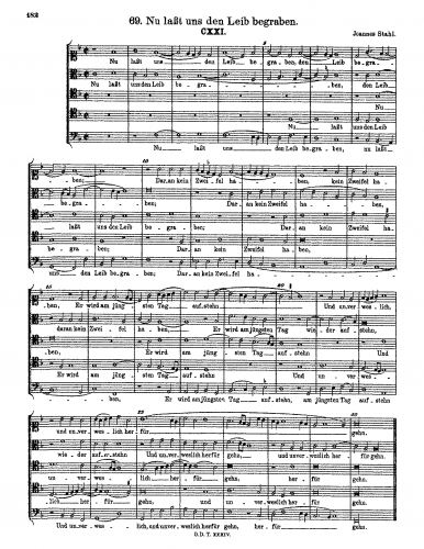 Stahl - Nu laßt uns den Leib begraben - Score