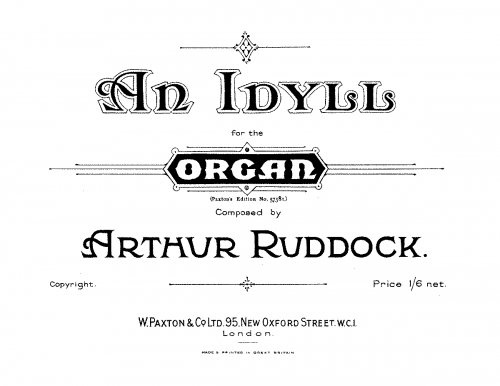 Ruddock - An Idyll - Score