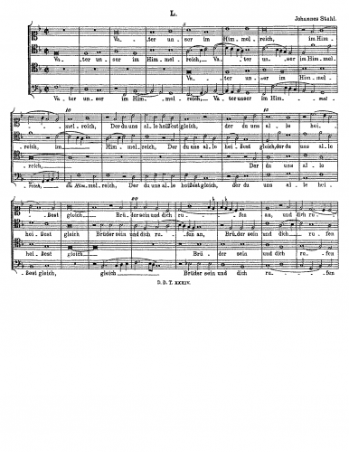 Stahl - Vater unser im Himmelreich - Score