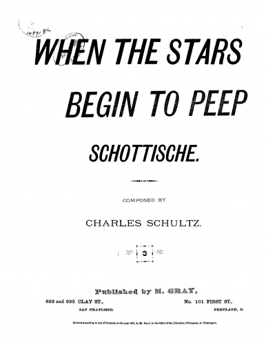 Schultz - When the Stars Begin to Peep - Score