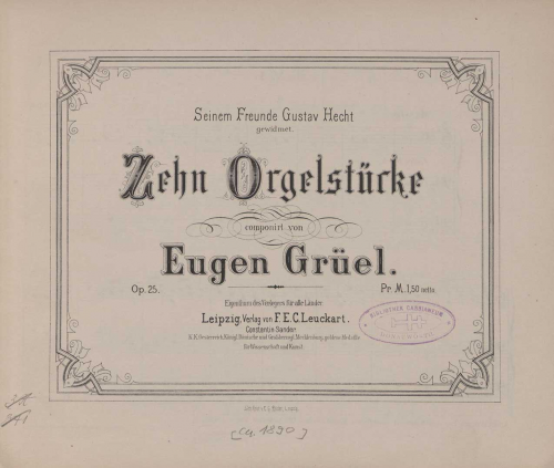 Grüel - 10 Orgelstücke - Score