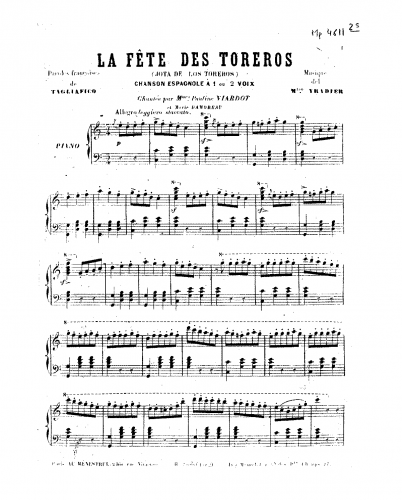 Yradier - Jota de los toreros - Score