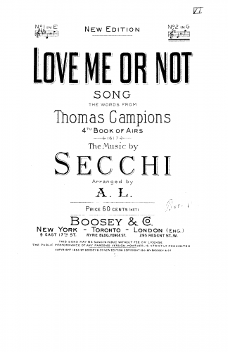 Secchi - Love Me or Not - Score