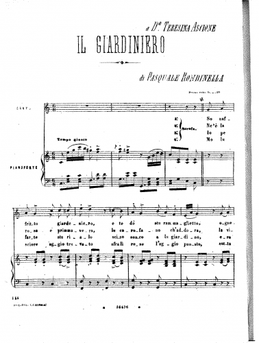 Rondinella - Il giardiniero - complete score