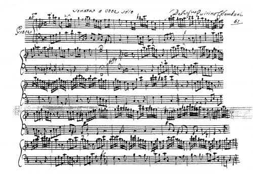 Colombani - Recorder Sonata in F major - Score