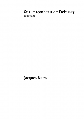 Beers - Sur le tombeau de Debussy - Score