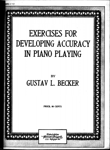 Becker - Exercises for Developing Accuracy in Piano Playing - Score