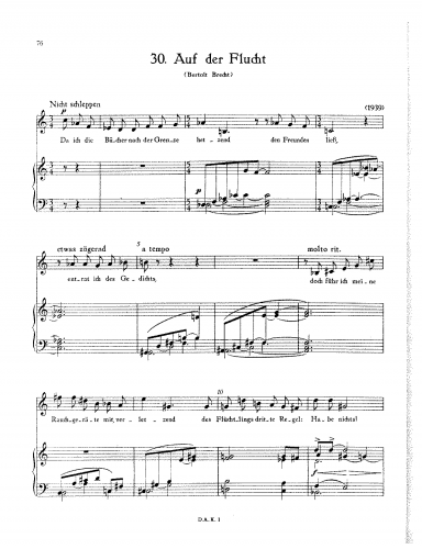 Eisler - Auf der Flucht - Score