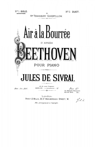 Röckel - Air à la Bourrée d'après Beethoven - Score