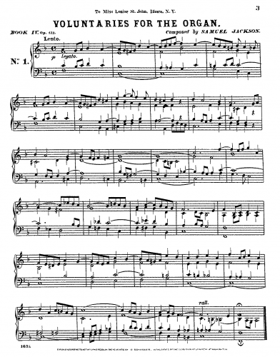 Jackson - 10 Organ Voluntaries, Op. 122 - Score