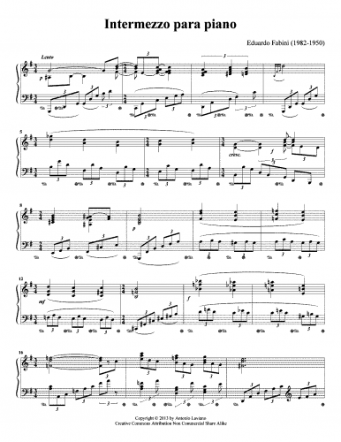 Fabini - Intermezzo - Score