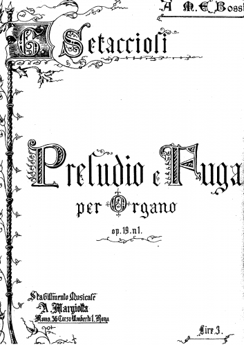 Setaccioli - Preludio e fuga - Organ Scores - Score