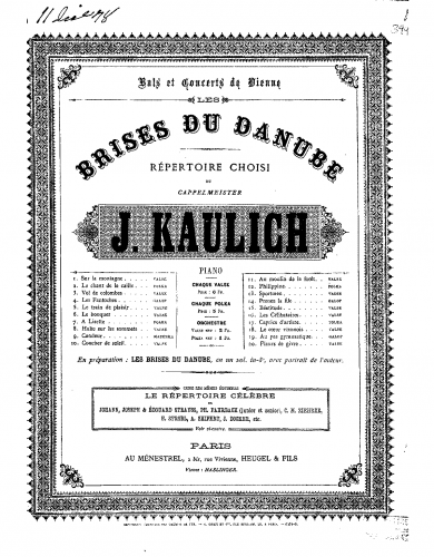 Kaulich - Eisblumen - Piano Score - Score