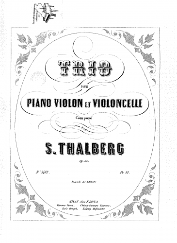 Thalberg - Piano Trio - Scores and Parts