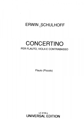 Schulhoff - Concertino per flauto, viola e contrabasso - Scores and Parts