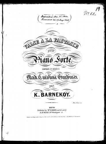 Barnekoy - Valse à la fantasie - Score