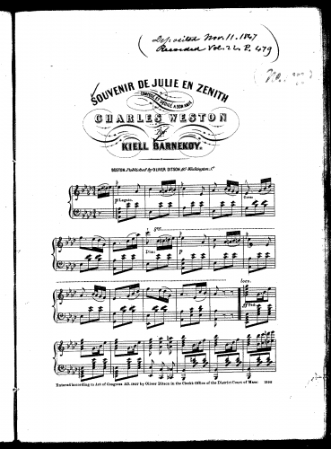 Barnekoy - Souvenir de Julie en Zenith - Score