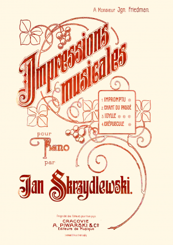 Skrzydlewski - Impressions musicales, Op. 2 - Score