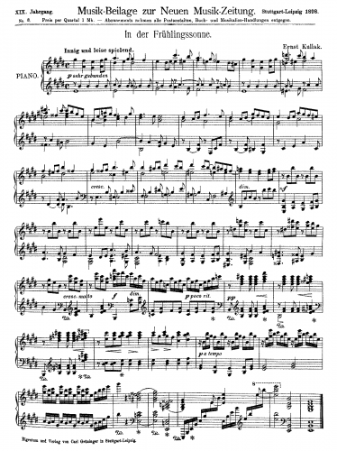 Kullak - In der Frühlingssonne - Score