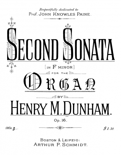 Dunham - Organ Sonata No. 2 - Score