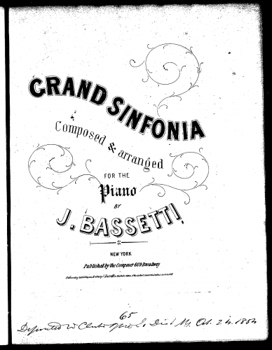 Bassetti - Grand Sinfonia - Score