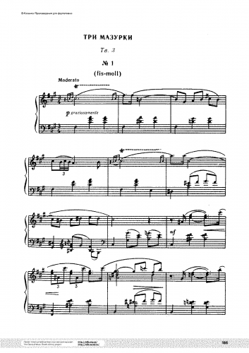 Kosenko - 3 Mazurkas for Piano - Score