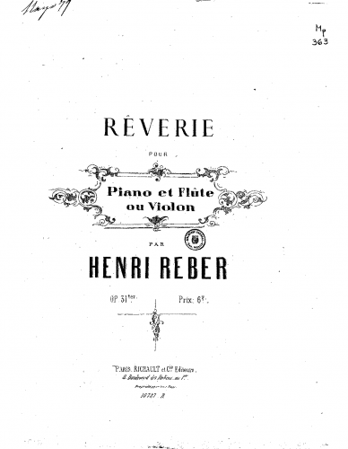 Reber - Rêverie - Scores and Parts