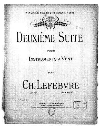 Lefebvre - Suites for Winds No. 2 - Scores and Parts