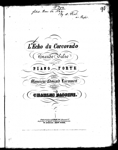 Bassini - L'Echo du Corcovado - Score