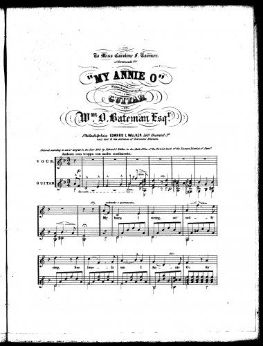 Bateman - My Annie O - For Voice and Guitar (Composer) - Score