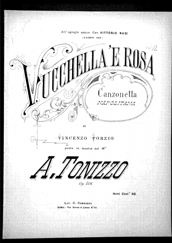 Tonizzo - Vucchella 'e rosa - Score