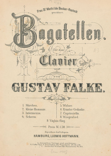 Falke - Bagatellen - Score