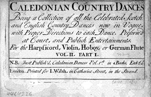 Various - Caledonian Country Dances with a Thorough Bass for the Harpsicord - Volume II, Part I