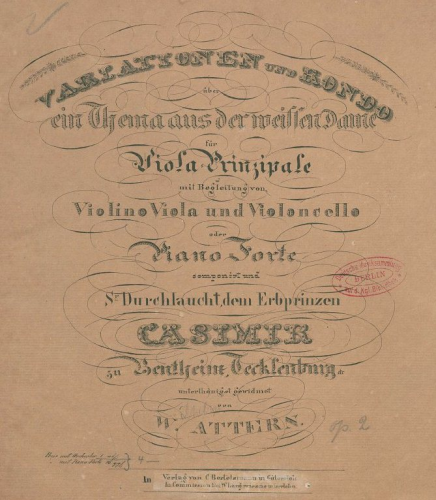 Attern - Variationen Und Rondo über ein Thema aus der weissen Dame