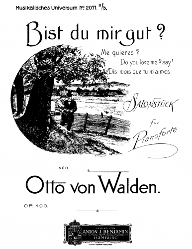 Schindler - Bist du mir gut?, Op. 100 - Score