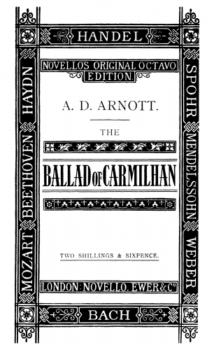 Arnott - The Ballad of Carmilhan - Vocal Score - Score