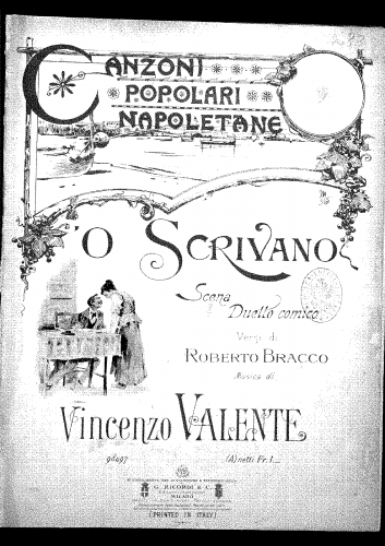 Valente - 'O scrivano - Score