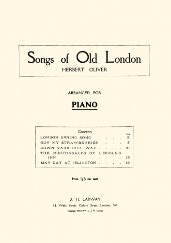 Oliver - Songs of Old London - Score