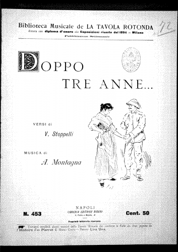 Montagna - Doppo tre anne... - Score