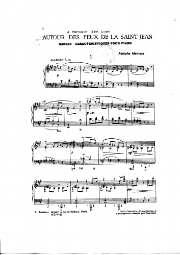 Mahieux - Autour des feux de la Saint-Jean - complete  score