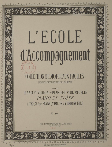 Oechsner - Berceuse et valse, Op. 37 - Scores and Parts - Score