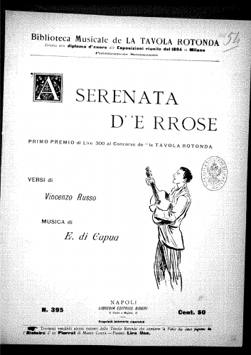 Di Capua - 'A serenata d"e rrose - Score