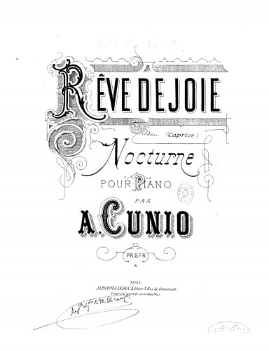 Cunio - Rêve de joie - Score