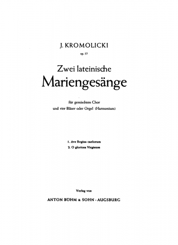 Kromolicki - 2 lateinische Mariengesänge, Op. 57 - Score