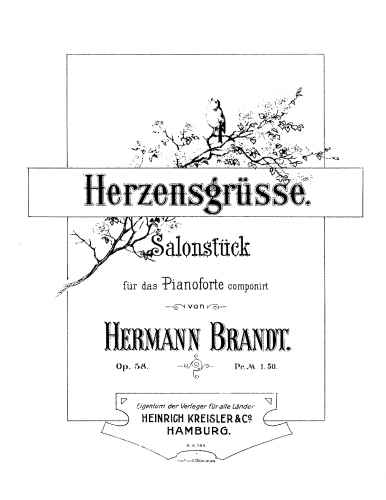 Brandt - Herzensgrüsse, Op. 58 - Score