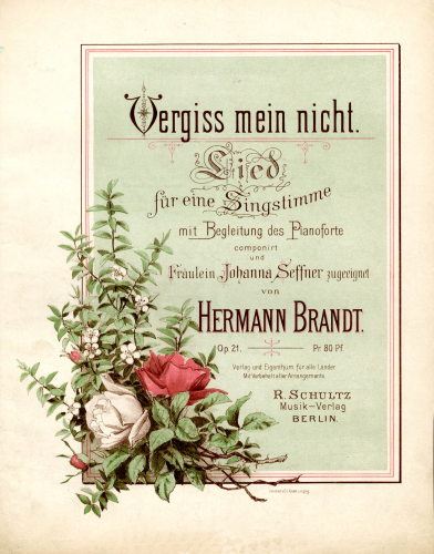 Brandt - Vergiss mein nicht, Op. 21 - Score