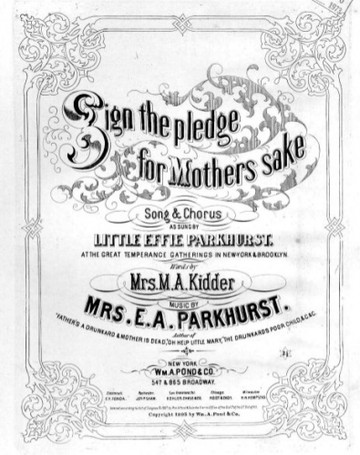 Parkhurst - Sign the Pledge for Mother's Sake - Score